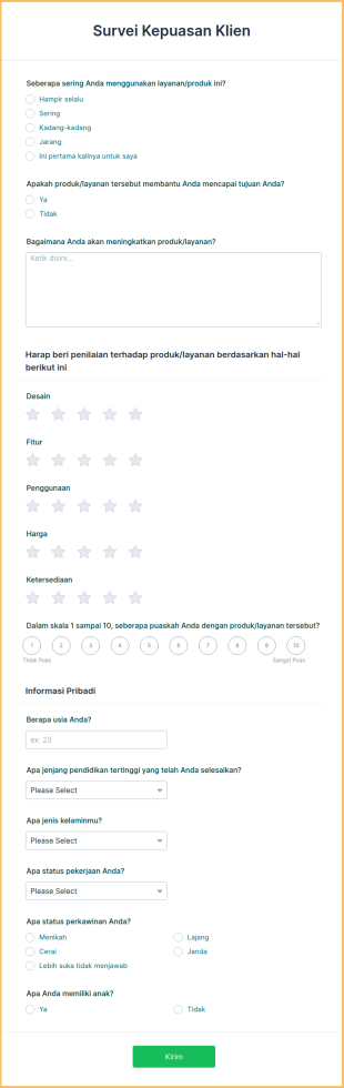 Formulir Kepuasan Klien