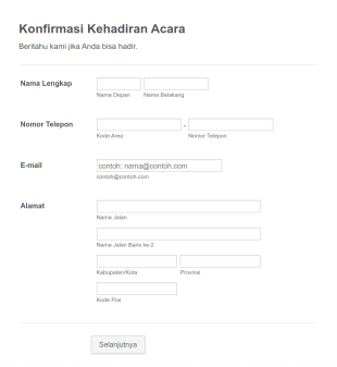 Formulir Konfirmasi Kehadiran Acara Form Template