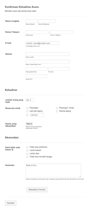 Formulir Konfirmasi Kehadiran Acara