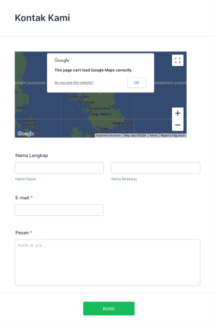 Formulir Kontak Dengan Peta Google Form Template
