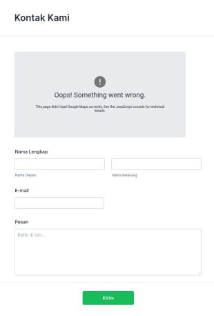 Formulir Kontak Dengan Peta Google