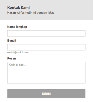 Formulir Kontak Pertanyaan Umum