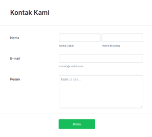 Formulir Kontak Responsif Tema Bawaan