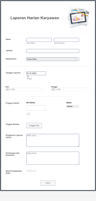 Formulir Laporan Harian Karyawan Form Template