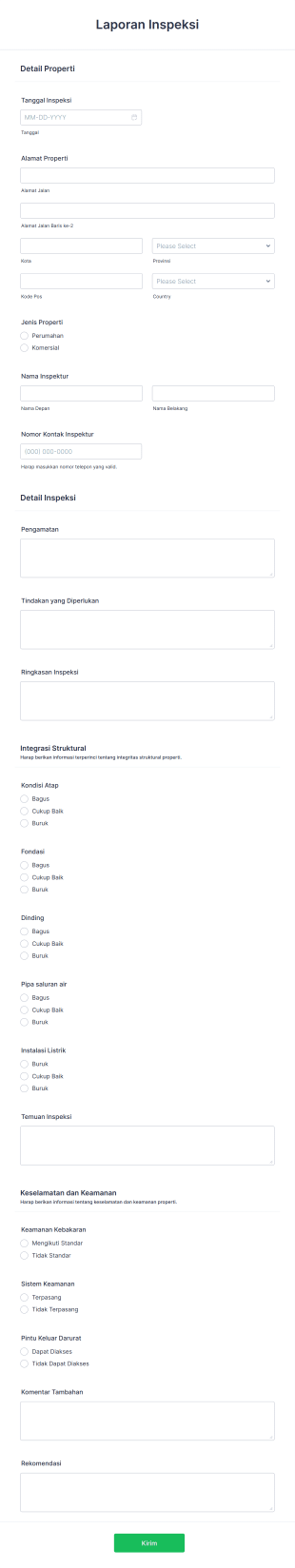Formulir Laporan Inspeksi V2 Form Template