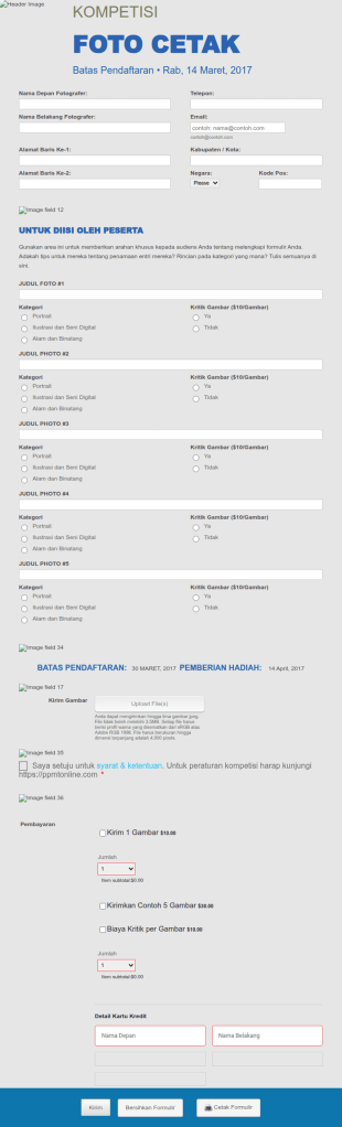 Formulir Lomba Foto Cetak PPMT