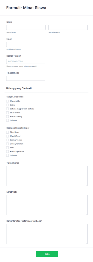 Formulir Minat Siswa