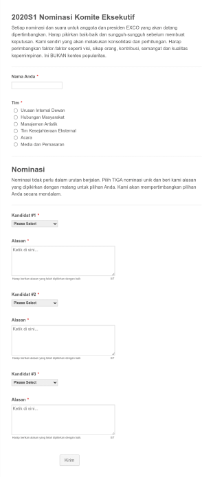Formulir Nominasi Komite