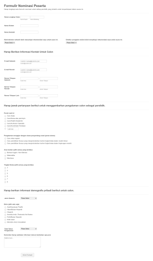 Formulir Nominasi Peserta Form Template