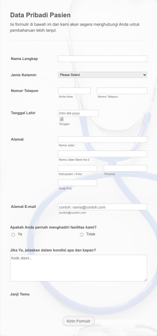 Formulir Online Janji Temu Dokter Form Template
