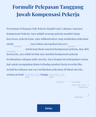 Formulir Pelepasan Tanggung Jawab Kompensasi Pekerja