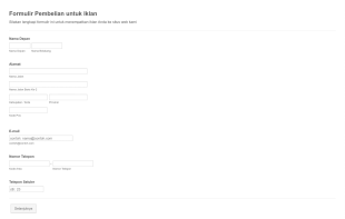Formulir Pembelian Iklan Form Template