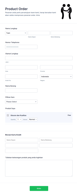 Formulir Pemesanan Barang