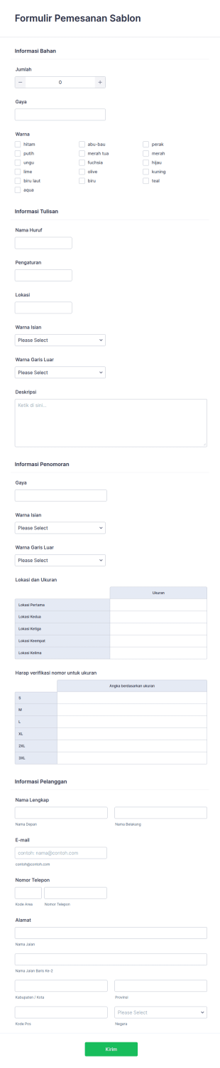 Formulir Pemesanan Sablon