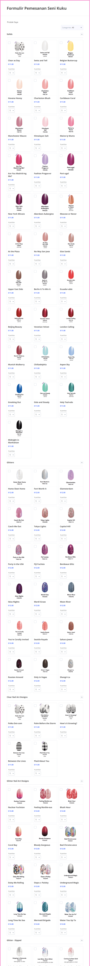 Formulir Pemesanan Seni Kuku