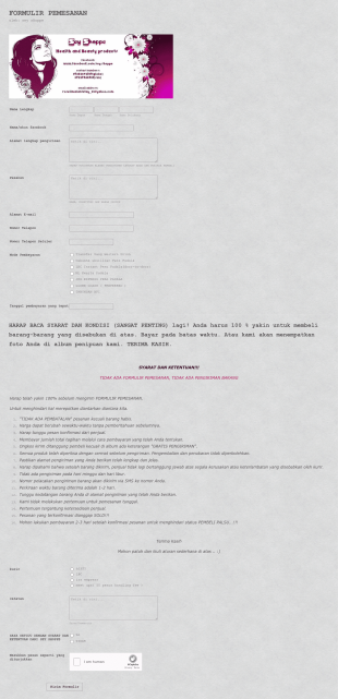 Formulir Pemesanan Tanpa Integrasi Pembayaran Form Template