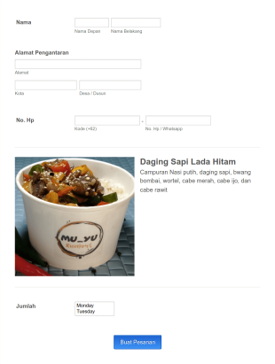 Formulir Pemesanan Form Template