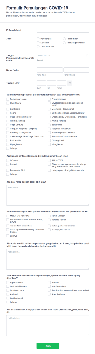 Formulir Pemulangan COVID 19