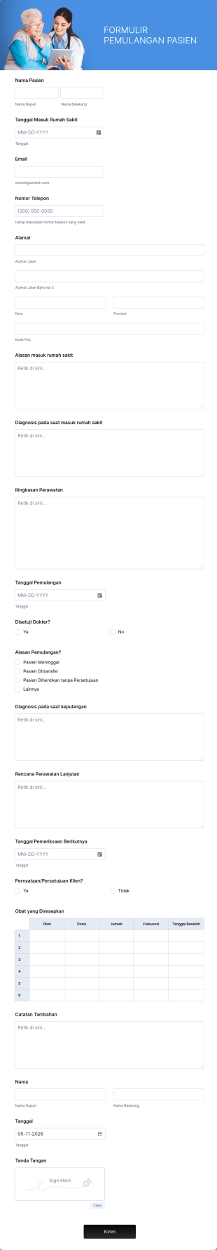 Formulir Pemulangan Pasien