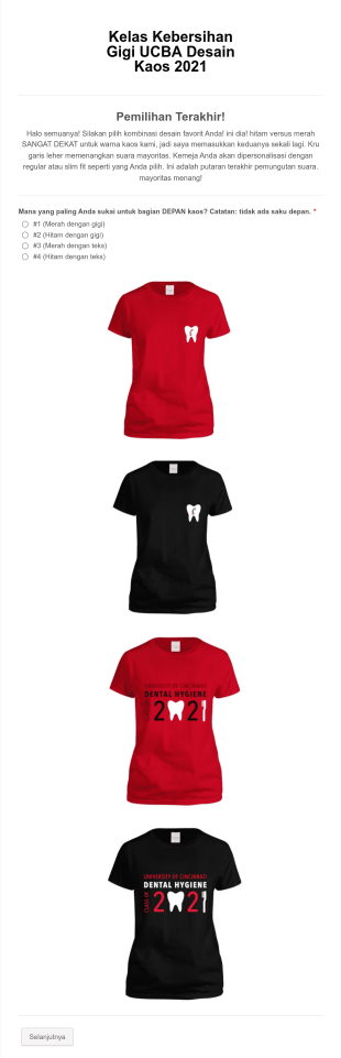 Formulir Pemungutan Suara Desain Kaos