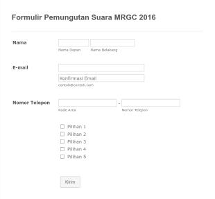 Formulir Pemungutan Suara MRGC 2016 Form Template