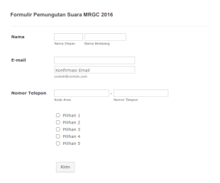 Formulir Pemungutan Suara MRGC 2016