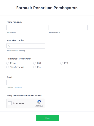 Formulir Penarikan Pembayaran Form Template