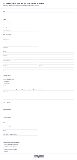 Formulir Penawaran Asuransi Bisnis Form Template