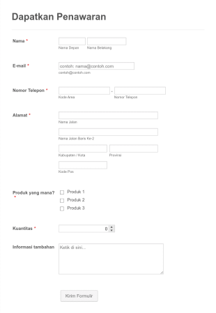 Formulir Penawaran Produk