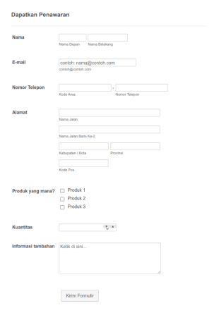 Formulir Penawaran Produk