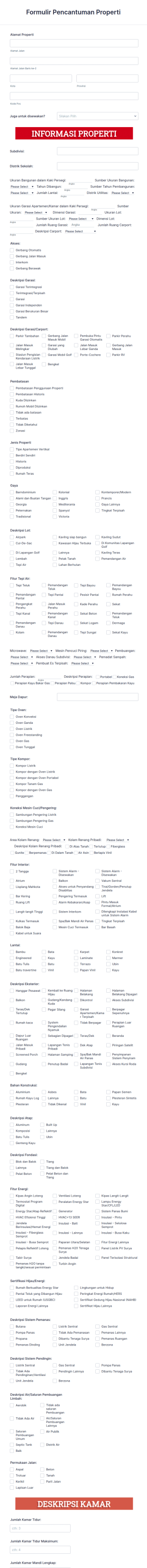 Formulir Pencantuman Properti