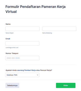 Formulir Pendaftaran Bursa Kerja Virtual