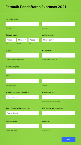Expronas 2021 Form Template