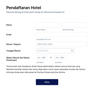 Formulir Pendaftaran Hotel