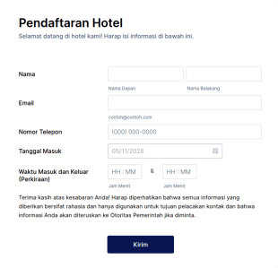 Formulir Pendaftaran Hotel