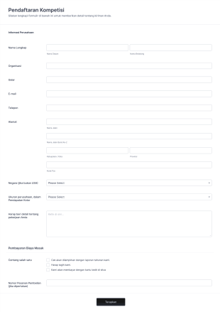 Formulir Pendaftaran Kompetisi Form Template