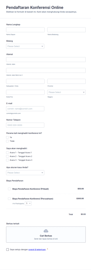 Formulir Pendaftaran Konferensi Online