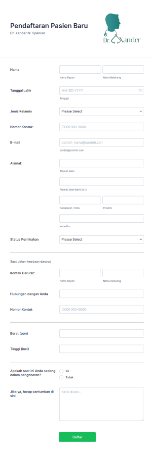 Formulir Pendaftaran Pasien Baru
