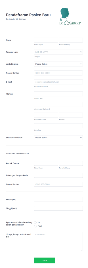 Formulir Pendaftaran Pasien Baru