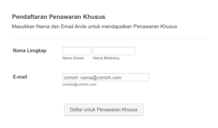 Formulir Pendaftaran Penawaran Khusus