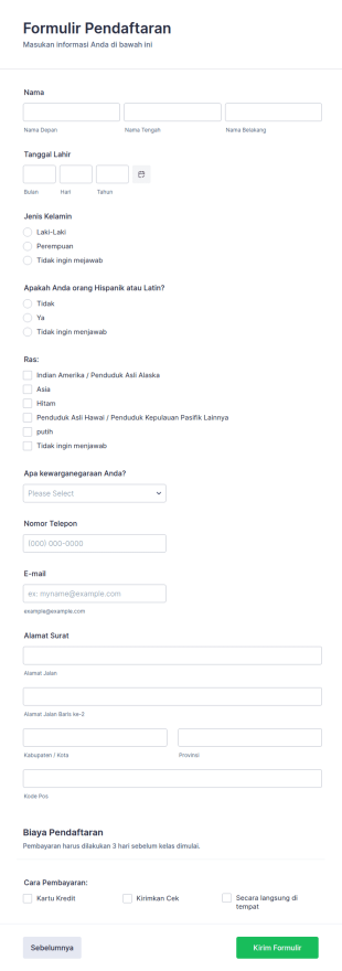 Formulir Pendaftaran Perguruan Tinggi
