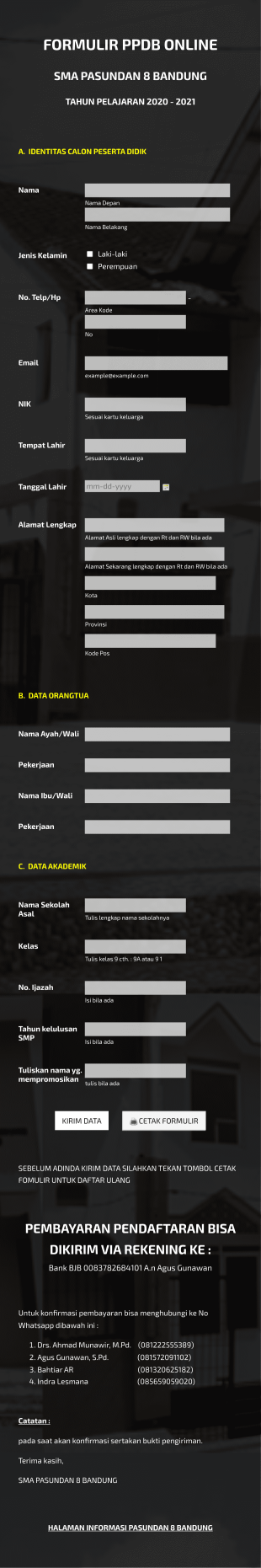 FORMULIR PENDAFTARAN Peserta Didik Baru (PPDB)