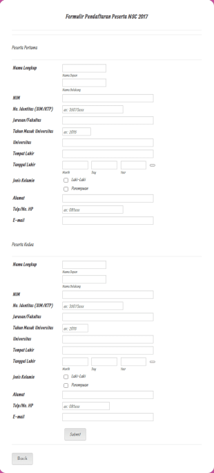 Formulir Pendaftaran Peserta