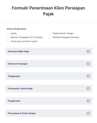Formulir Penerimaan Klien Persiapan Pajak