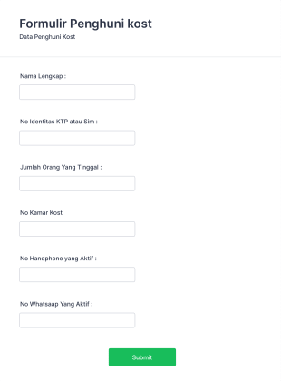 Formulir Penghuni Kost Form Template