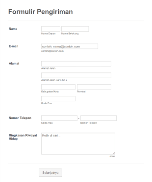 Formulir Pengiriman Form Template