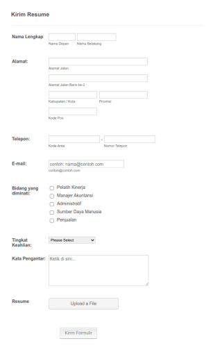 Formulir Pengumpulan Resume