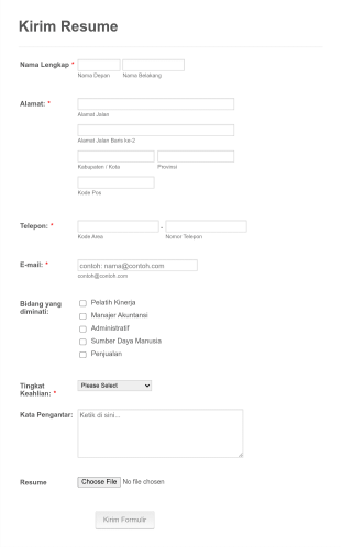 Formulir Pengumpulan Resume