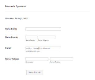 Formulir Pengumpulan Sponsor