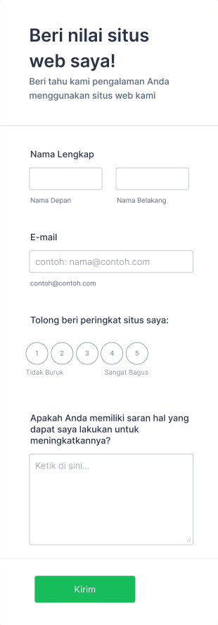 Formulir Penilaian Situs Web Form Template